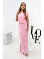 Viskózové šaty s kapsami světle růžová Viskózové šaty s kapsami světle růžová