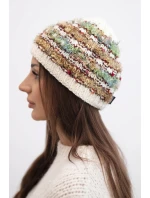 Dámská zimní vlněná čepice s ozdobnými krystalky K399 černá