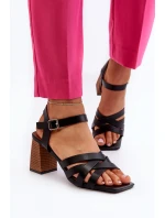Sandały Damskie Na Słupku Czarne Opifiana Sandały Damskie Na Słupku Czarne Opifiana