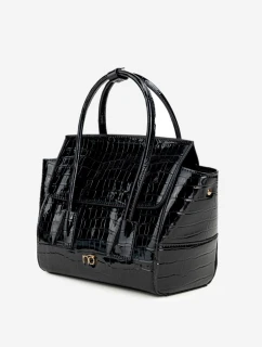 Mała Torebka Kuferek Z Tłoczonym Wzorem NOBO BAG5800-M20 Czarna