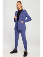 M691 Blejzer s kapucňou a jedným gombíkom - indigo