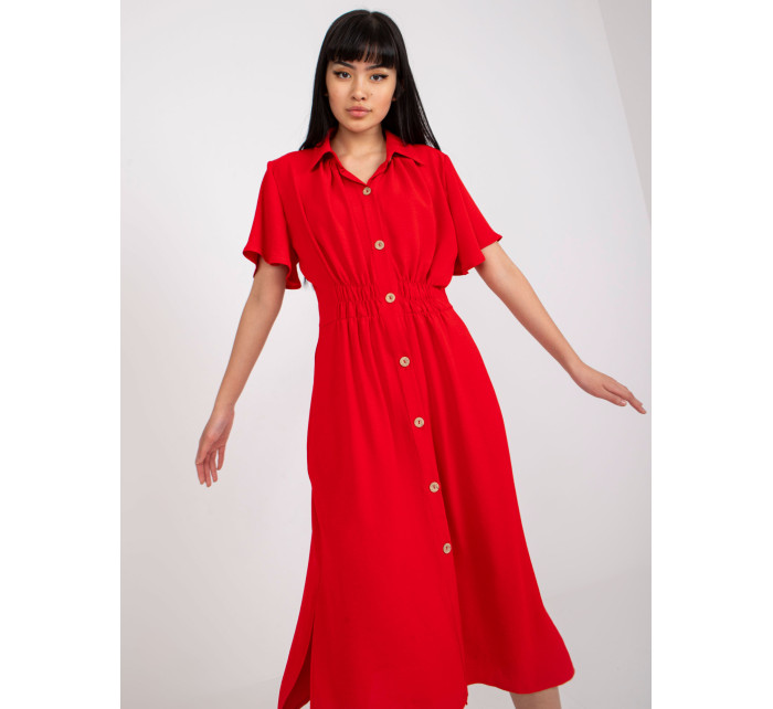 Červené midi šaty RUE PARIS