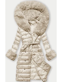 Dámský péřový kabát v barvě se zapínáním na knoflíky model 21248476 - J.STYLE