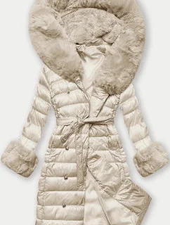 Dámský péřový kabát v barvě se zapínáním na knoflíky model 21248476 - J.STYLE