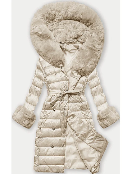 Dámský péřový kabát v barvě se zapínáním na knoflíky model 21248476 - J.STYLE