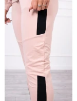 Športová sada s pruhmi tmavo púdrovo ružová