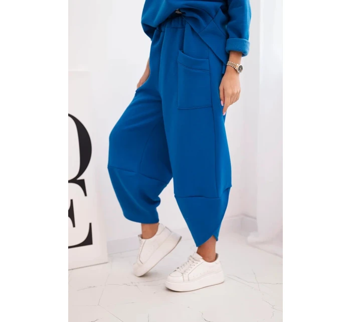 Dámska súprava zo silnejšieho materiálu so širokými nohavicami