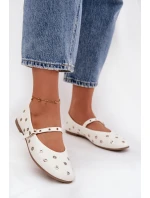 Dámské baleríny se prvky bílé model 21744520 - Boto