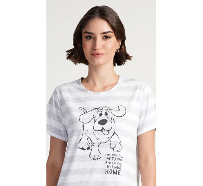 Dámske domáce šaty s krátkymi rukávmi Sarah