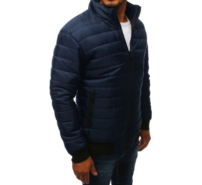 Pánska prechodná bunda prešívaná tmavomodrá TX2822