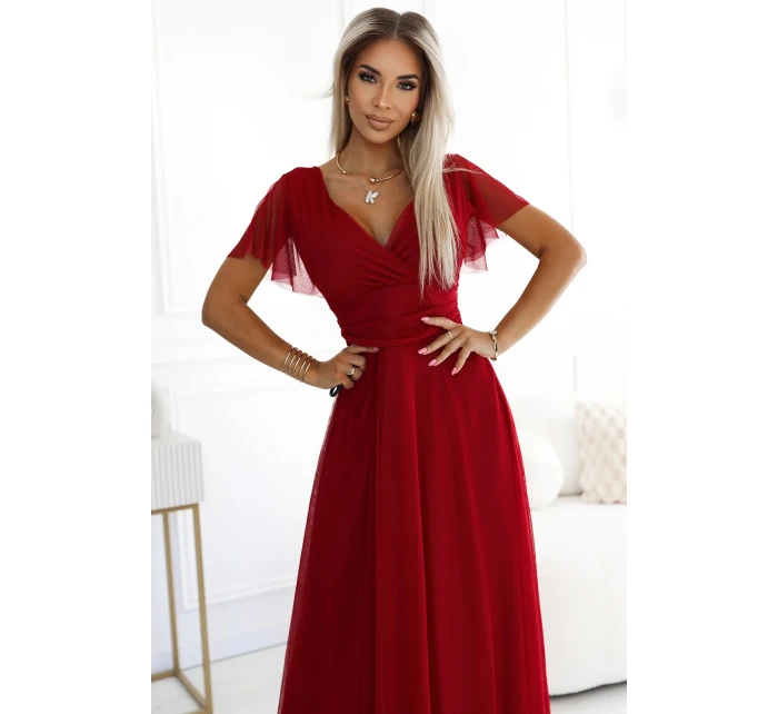 sukienka z dekoltem i krótkim model 20588350 - numoco basic sukienka z dekoltem i krótkim model 20588350 - numoco basic