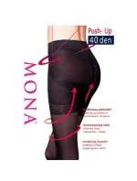 Dámske pančuchové nohavice Mona Push-Up 40 den 5-XL Dámske pančuchové nohavice Mona Push-Up 40 den 5-XL