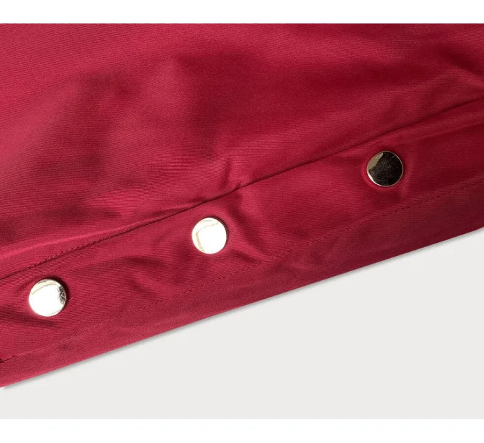 Červená dámská bunda parka s kožešinou model 21246257 - J.STYLE