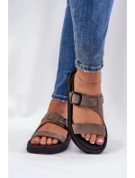 Dámské Semišové Pantofle Na Platformě Hnědé model 21686348 - Zazoo