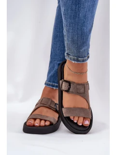 Dámské Semišové Pantofle Na Platformě Hnědé model 21686348 - Zazoo