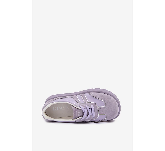 Semišové tenisky na platformě GOE TT2N4054 fialové