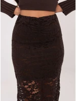 Spódnica MI SD model 21782443 ciemny brązowy - FPrice Spódnica MI SD model 21782443 ciemny brązowy - FPrice