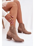 Dámské kovbojky model 22103948 béžové - S.Barski Dámské kovbojky model 22103948 béžové - S.Barski
