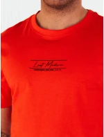 Pánské oranžové tričko s potiskem Dstreet model 21975006 - FashionStreet