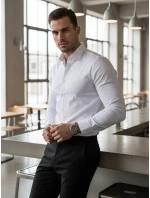 Pánská elegantní hladká bílá košile SLIM FIT Dstreet model 21981668 - FashionStreet