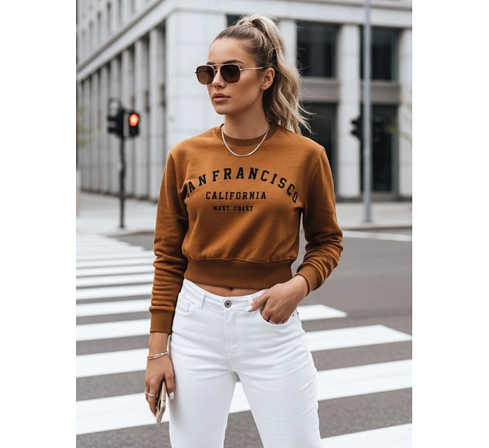 SAN FRANCISCO dámska mikina s potlačou hnedá FashionStreet BY1565