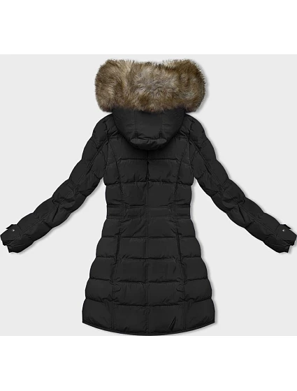 Černá dámská zimní bunda s kožešinovou podšívkou model 21246495 - LHD