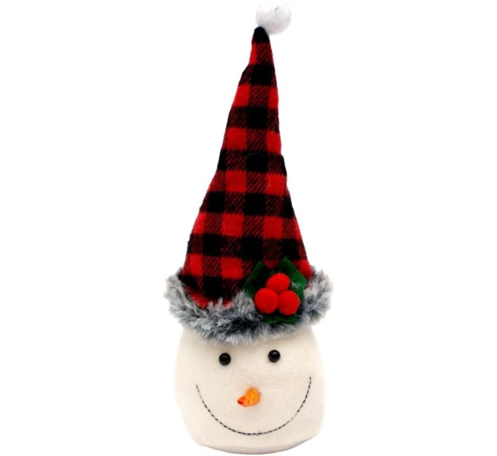 DEKORATÍVNY SNEHULIAK 20 CM S ČERVENO-ČIERNOU KÁROVANOU ČIAPKOU DEKORATÍVNY SNEHULIAK 20 CM S ČERVENO-ČIERNOU KÁROVANOU ČIAPKOU