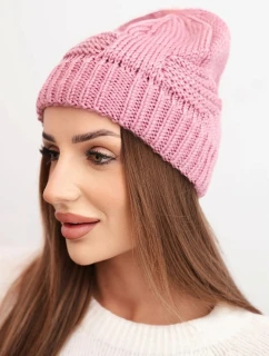 Dámská zimní čepice vlněná s krystaly a vzorem model 21859333 mocca - K-Fashion