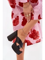 Klapki Damskie Na Platformie I Słupku Czarne Lenobos Klapki Damskie Na Platformie I Słupku Czarne Lenobos