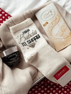 Dámské ponožky S Nápisem I Love Babcia Ecru