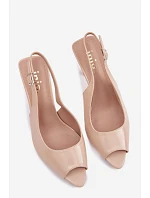 Dámske sandále na podpätku Beige Sevina