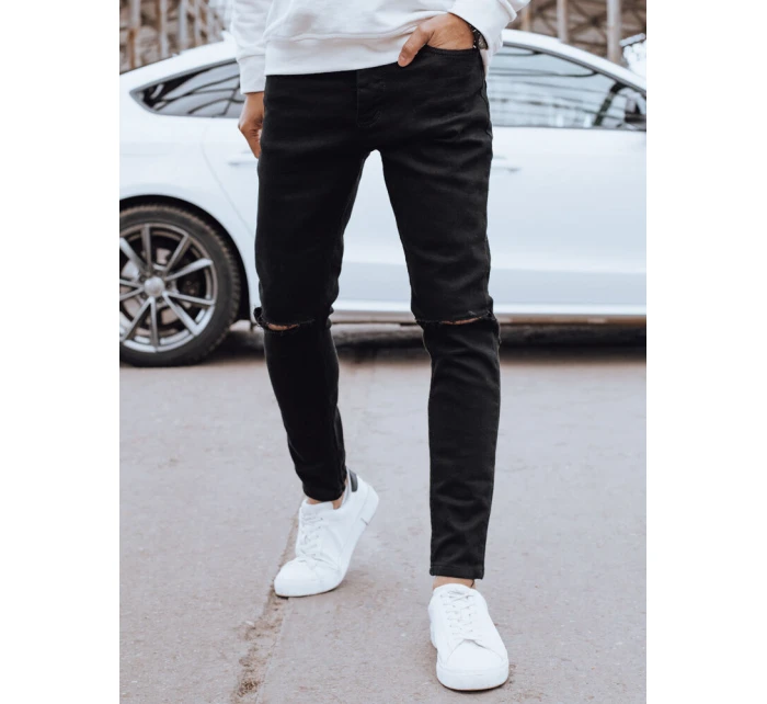 Pánske čierne džínsové nohavice FashionStreet UX4262