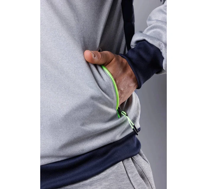 Tmvo modro-limetková pánska športová bunda z rôznych spojených materiálov (8M901-215)