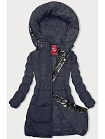 Námornícka modrá zimná bunda s kapucňou (2M-231)