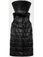 Čierna dámska vesta s asymetrickým zipsom S'West (B8155-1)