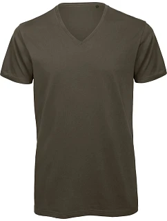 B&C Inspire V T /men_° Pánske tričko s výstrihom do V 01.TM44 khaki