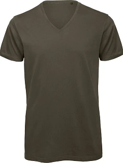 B&C Inspire V T /men_° Pánske tričko s výstrihom do V 01.TM44 khaki