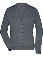 JN 660 Dámský pletený cardigan s výstřihem do V model 22487986 grey heather - Daiber JN 660 Dámský pletený cardigan s výstřihem do V model 22487986 grey heather - Daiber