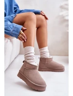 Moderní nízké zimní boty z semiše v khaki model 21644774 - Boto