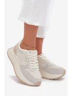 Zateplené dámské sneakersy na platformě Big Star model 21705960 HIPOLY SYSTEM světle béžové - Big Star Shoes