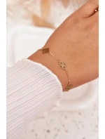 Náramek ze nerezové oceli se zlatými přívěsky