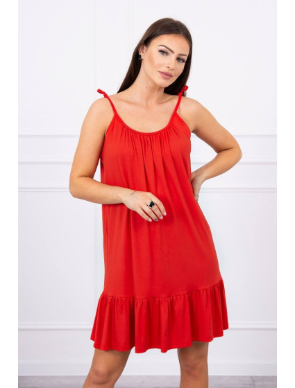 Červené šaty s tenkými ramienkami