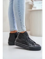 Zateplené dámske tenisky na platforme Black Zateplené dámske tenisky na platforme Black