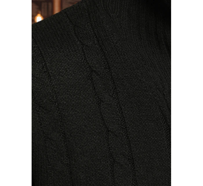 Pánský svetr s límečkem černý Dstreet model 21994047 - FashionStreet