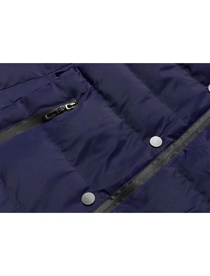 KRÓTKA KURTKA ZIMOWA DAMSKA GRANATOWA model 21244444 - J.STYLE