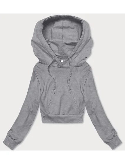Světle šedá krátká tepláková mikina s kapucí model 18378828 - J.STYLE