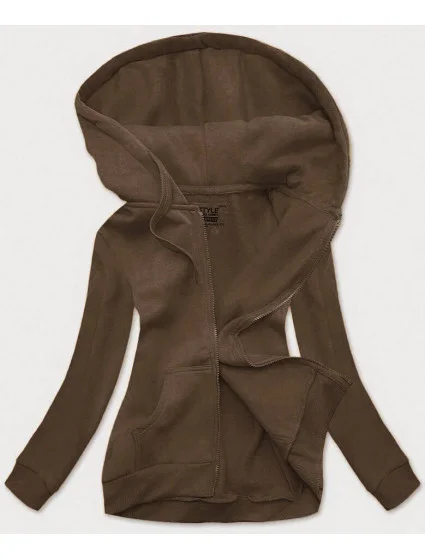 Dámska športová mikina v khaki farbe (W03-161)