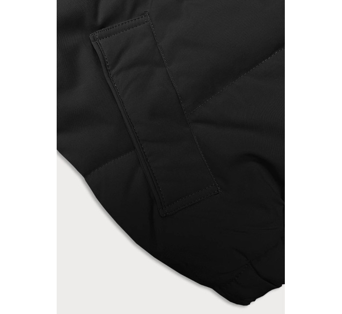 Dámska krátka čierna prechodná bunda s odnímateľnou kapucňou J Style (16M9088-392)