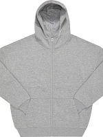 B&C Influence Zip Hood Ťažká mikina s kapucňou v oversize štýle 01.IZ03 športovo sivá