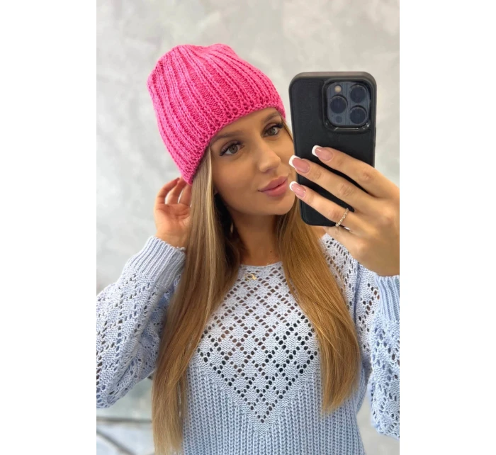Dámská čepice Rebeka model 21798573 pink neon - K-Fashion Dámská čepice Rebeka model 21798573 pink neon - K-Fashion